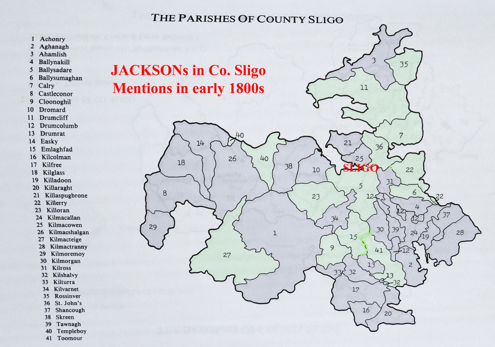 JACKSONs in SLigo Map