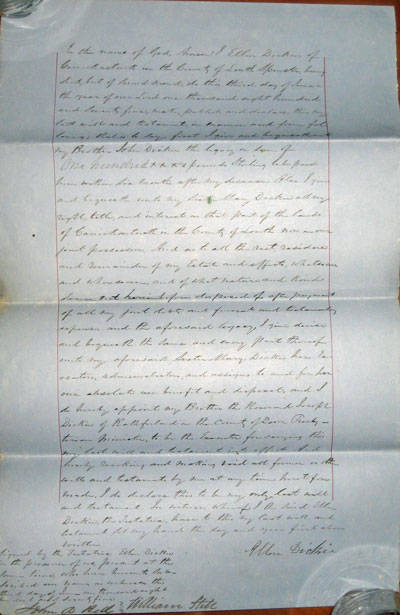 1875 Will of Ellen DICKIE