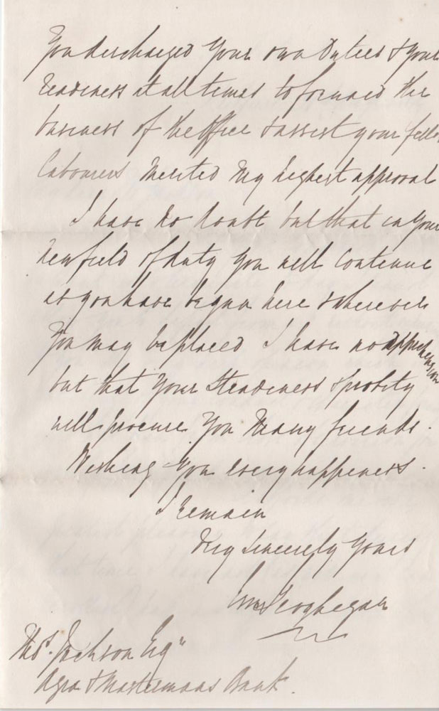 1864 letter to Thomas Jackson