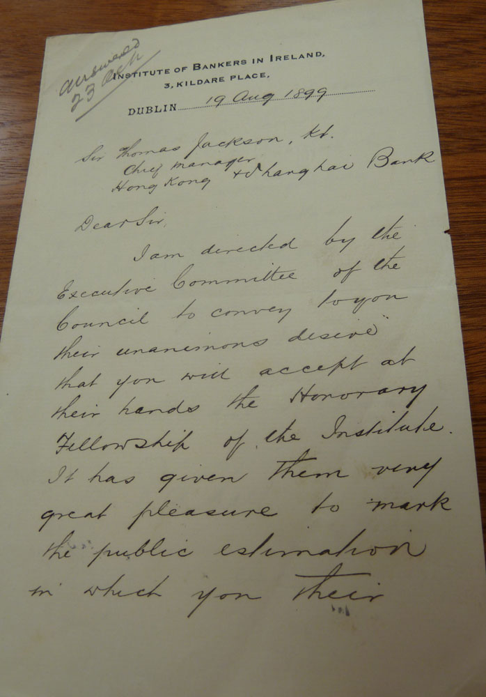 1899 Letter to Thomas Jackson